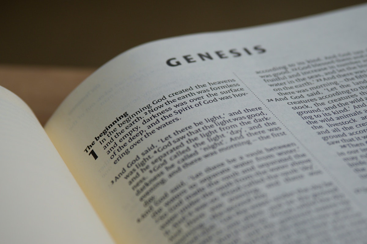 Holy Bible open to book of Genesis on The Chapel at Seaside Blog