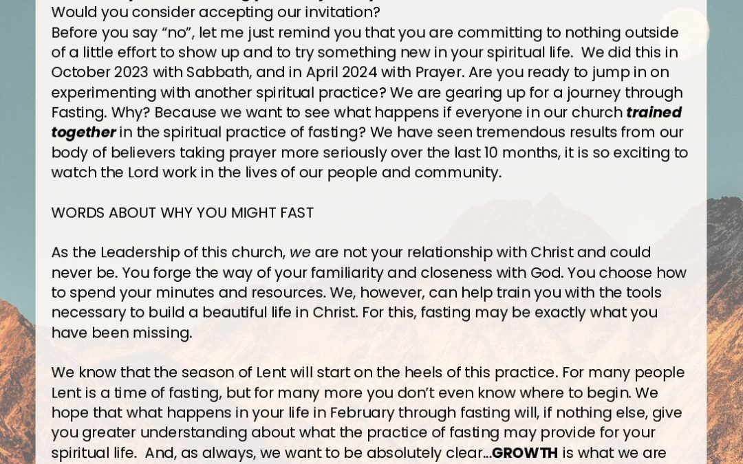 The Tower – The Fasting Edition